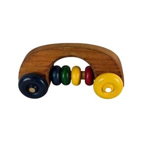 LS Ruth Wooden Toy with Colorful Wheels Toddler Baby Activity Toy